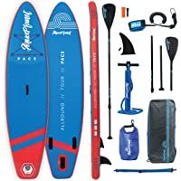 AQUAPLANET PACE Kit completo para SUP (tabla de 3-2 x 76 cm x 15 cm). con bomba de aire- pala- mochila- correa para la…